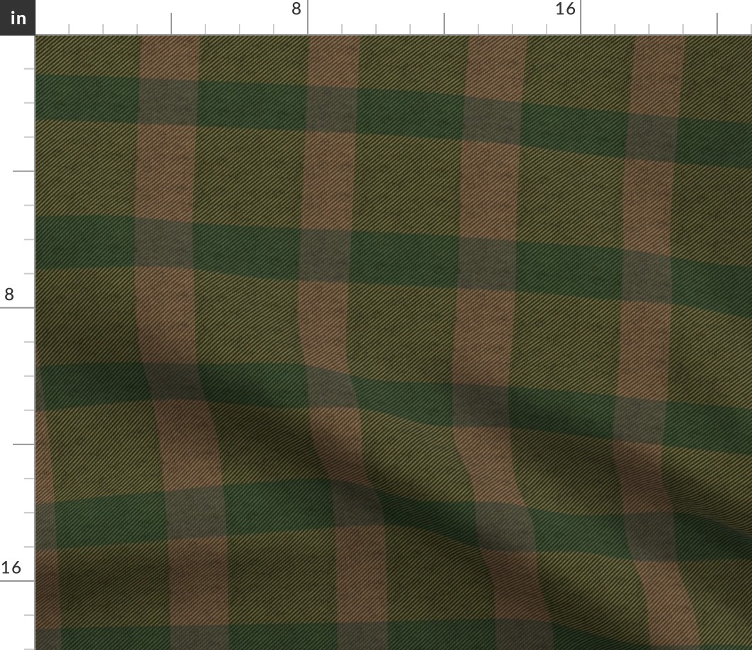 Moss Green Plaid on Texture