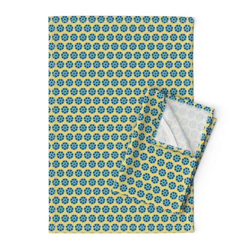  Tropical Blue Yellow  Spots Dots || Abstract Flower Floral_Miss Chiff Designs