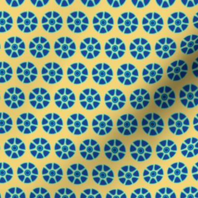  Tropical Blue Yellow  Spots Dots || Abstract Flower Floral_Miss Chiff Designs