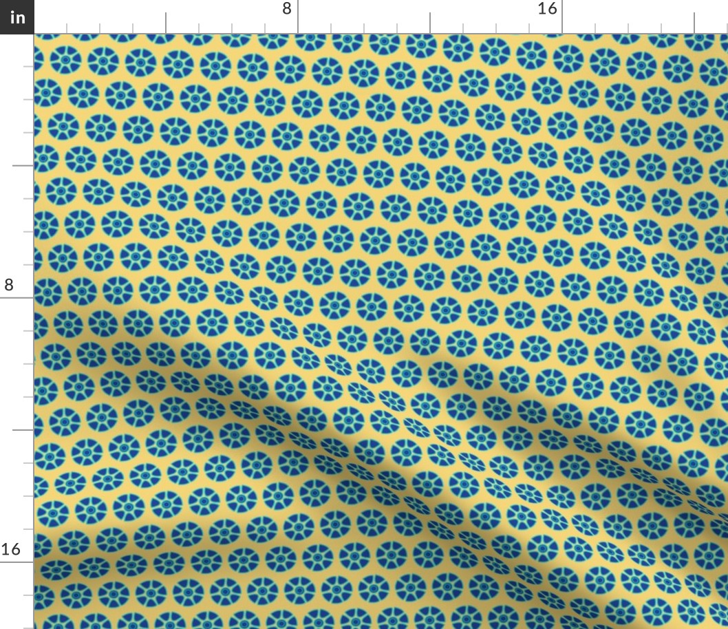  Tropical Blue Yellow  Spots Dots || Abstract Flower Floral_Miss Chiff Designs