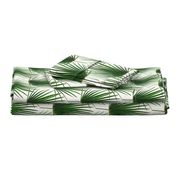 Simple Palm Leaf Geometry green and cream small print