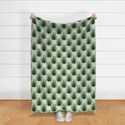 Simple Palm Leaf Geometry green and cream small print