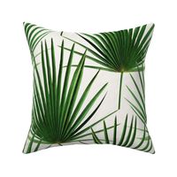 Simple Palm Leaf Geometry green and cream large print