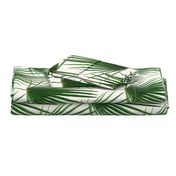 Simple Palm Leaf Geometry green and cream large print