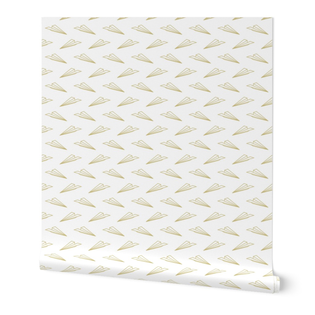 Paper Airplanes (White and Gold)