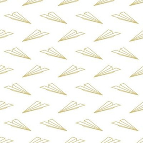 Paper Airplanes (White and Gold)