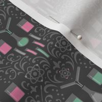Mad Science Damask (Pink and Mint)