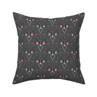 Mad Science Damask (Pink and Mint)