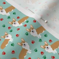 christmas corgi paws cute corgis best corgi fabric cute corgi colors red and green christmas