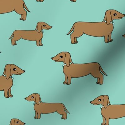 dachshund // dog mint cute dog pet dog sweet dog fabric pet 