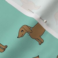 dachshund // dog mint cute dog pet dog sweet dog fabric pet 