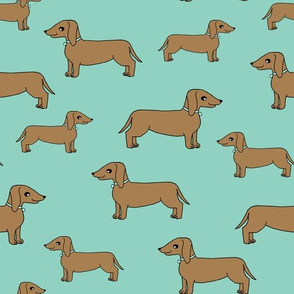 dachshund // dog mint cute dog pet dog sweet dog fabric pet 