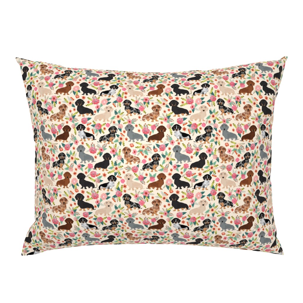 dachshund floral vintage flowers doxie fabric doxie dachshunds design cute doxie dog