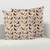 dachshund floral vintage flowers doxie fabric doxie dachshunds design cute doxie dog