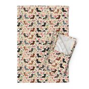 dachshund floral vintage flowers doxie fabric doxie dachshunds design cute doxie dog