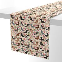 dachshund floral vintage flowers doxie fabric doxie dachshunds design cute doxie dog