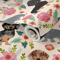 dachshund floral vintage flowers doxie fabric doxie dachshunds design cute doxie dog