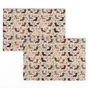 dachshund floral vintage flowers doxie fabric doxie dachshunds design cute doxie dog