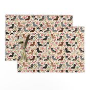 dachshund floral vintage flowers doxie fabric doxie dachshunds design cute doxie dog