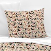 dachshund floral vintage flowers doxie fabric doxie dachshunds design cute doxie dog
