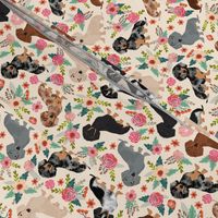 dachshund floral vintage flowers doxie fabric doxie dachshunds design cute doxie dog