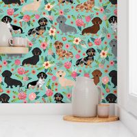 doxie dachshunds florals cute dog fabric best dog designs cute dogs florals vintage flowers