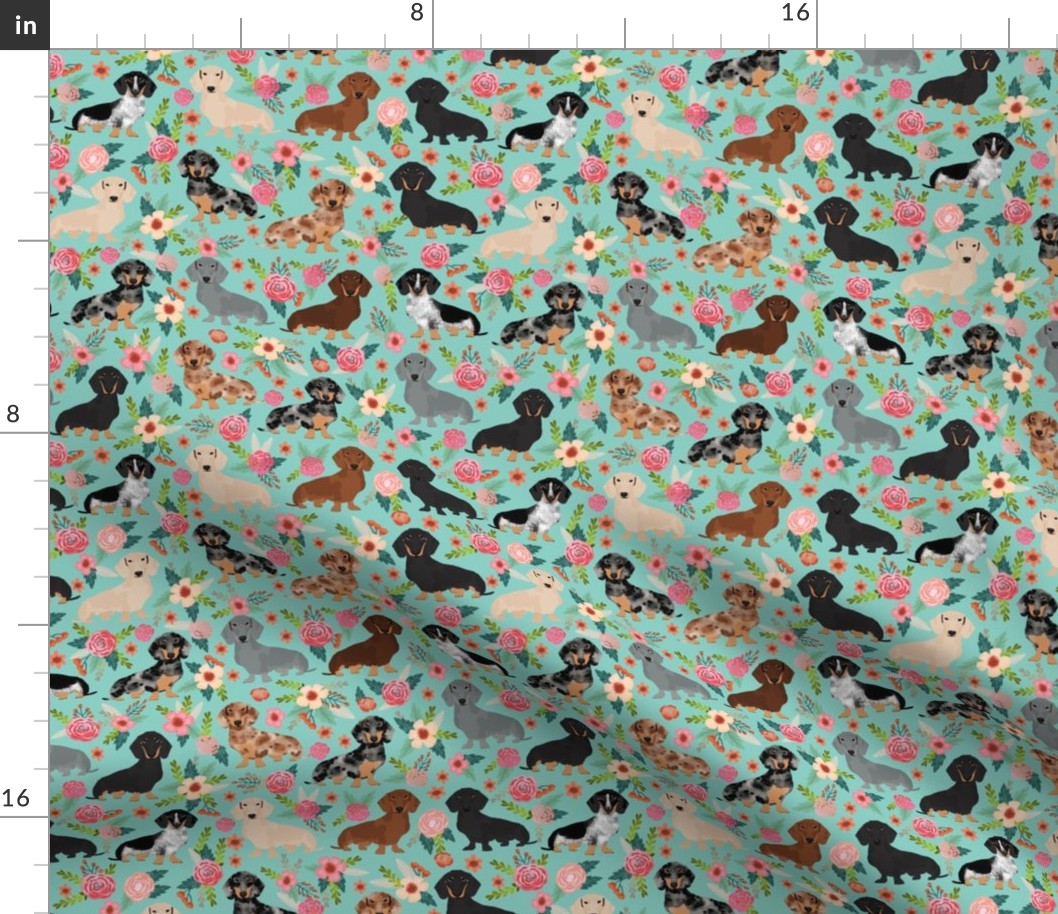 doxie dachshunds florals cute dog fabric best dog designs cute dogs florals vintage flowers