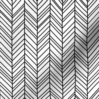 geo joe no.18 herringbone feathers black and white - tribal aztec geometric modern pattern