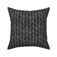 geo joe no.18 rev herringbone feathers black and white - tribal aztec geometric modern pattern