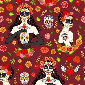 Calavera woman (red)