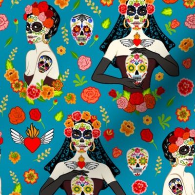 Calavera women (blue)