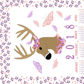 2018 Calendar Deer and Butterflies