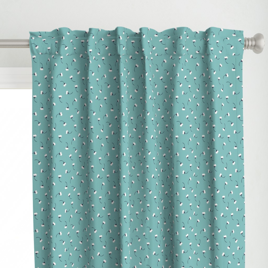 Tumbling flowers  in teal