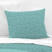 Tumbling flowers  in teal