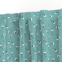 Tumbling flowers  in teal