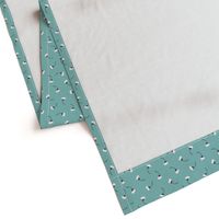 Tumbling flowers  in teal