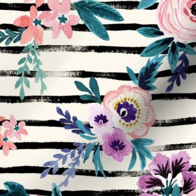 Victoria Floral Stripe