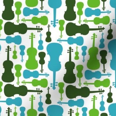 Violins - green and blue