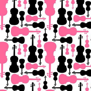 Violins - pink and black