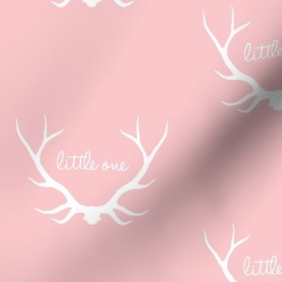 Little One - pink and white deer elk antlers