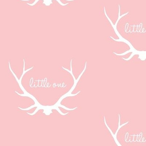 Little One - pink and white deer elk antlers