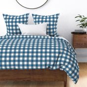 brushed wide gingham denim blue