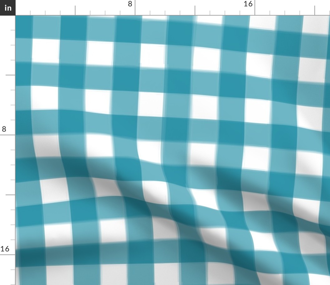 brushed wide gingham ocean blue