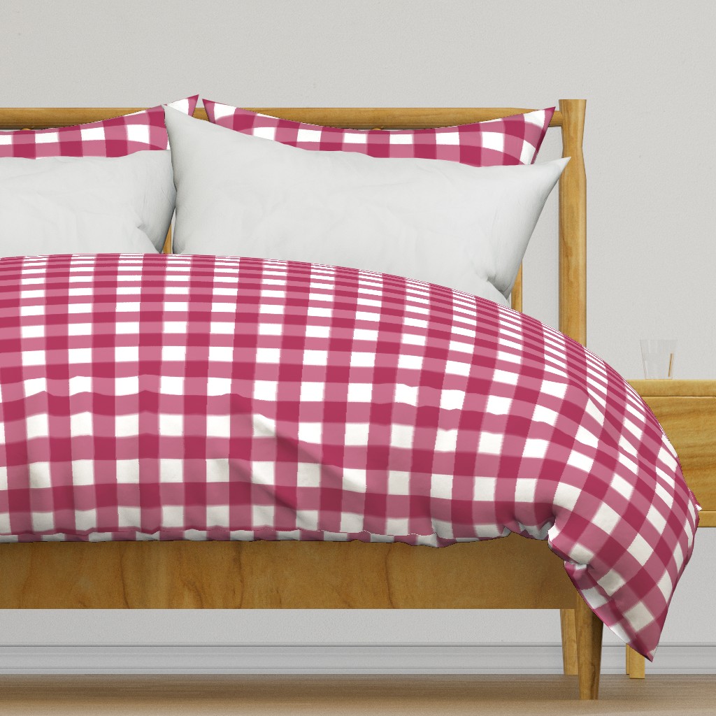 brushed wide gingham merlot red