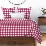 brushed wide gingham merlot red