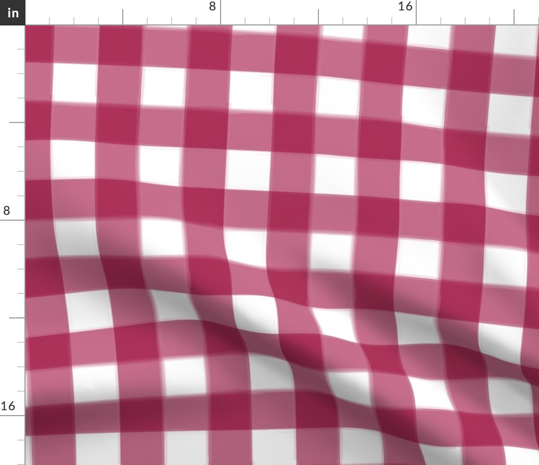 brushed wide gingham merlot red