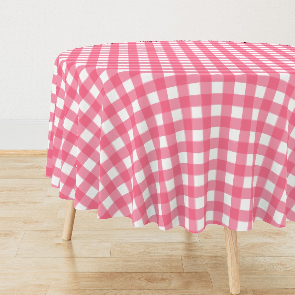 brushed wide gingham bubble gum pink