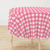 brushed wide gingham bubble gum pink