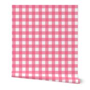 brushed wide gingham bubble gum pink