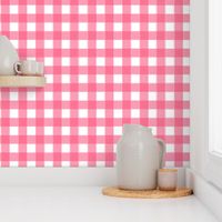 brushed wide gingham bubble gum pink